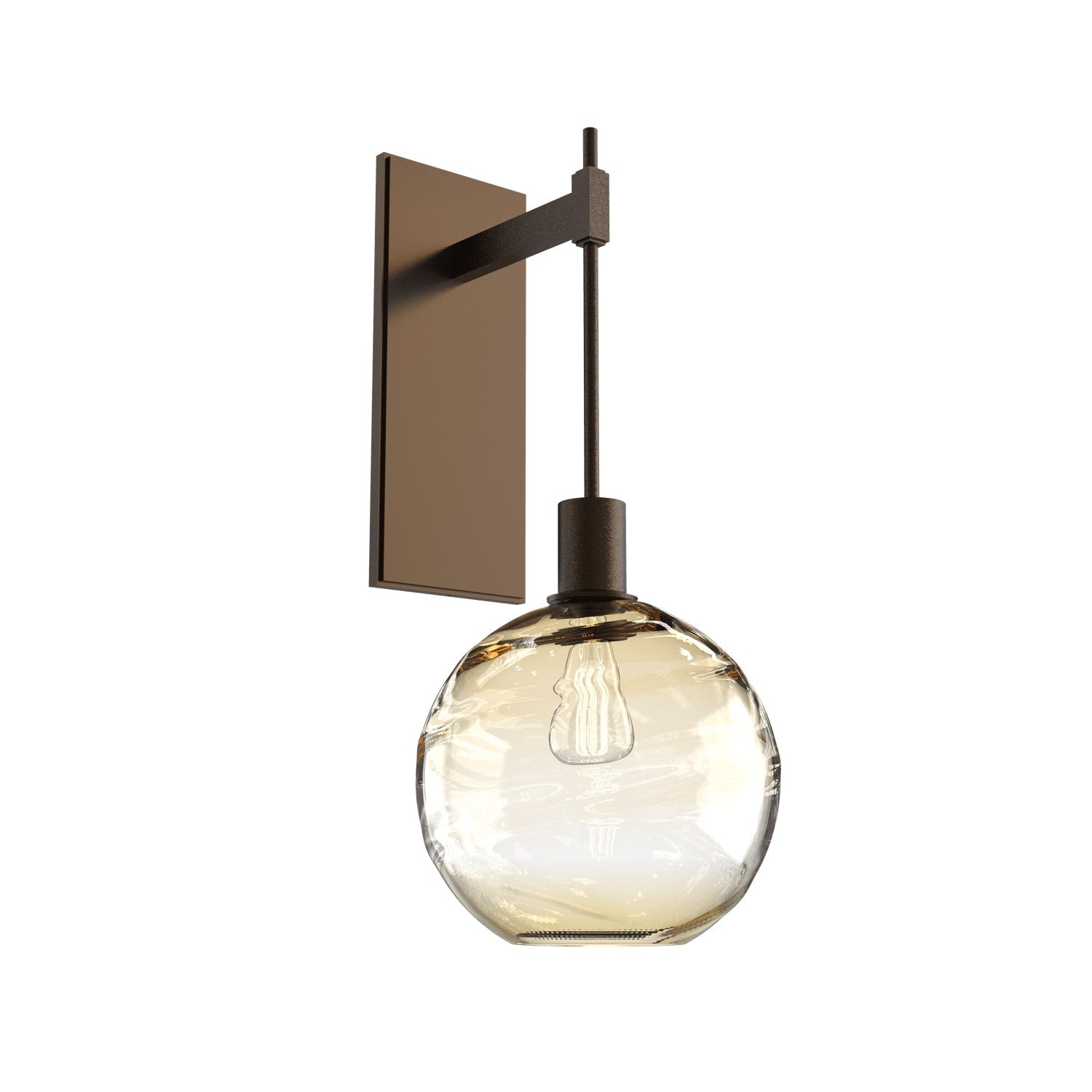 Hammerton Studio - IDB0047-22-FB-OA-E2 - One Light Wall Sconce - Optic Blown Glass - Flat Bronze