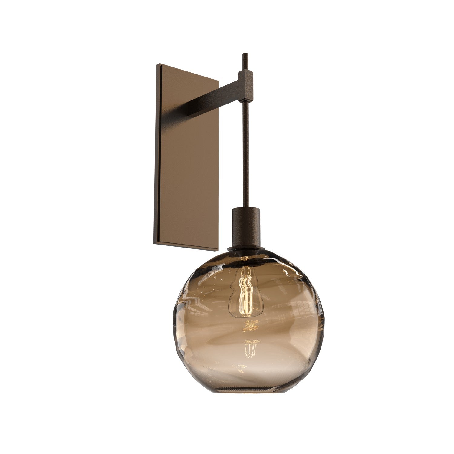 Hammerton Studio - IDB0047-22-FB-OB-E2 - One Light Wall Sconce - Optic Blown Glass - Flat Bronze