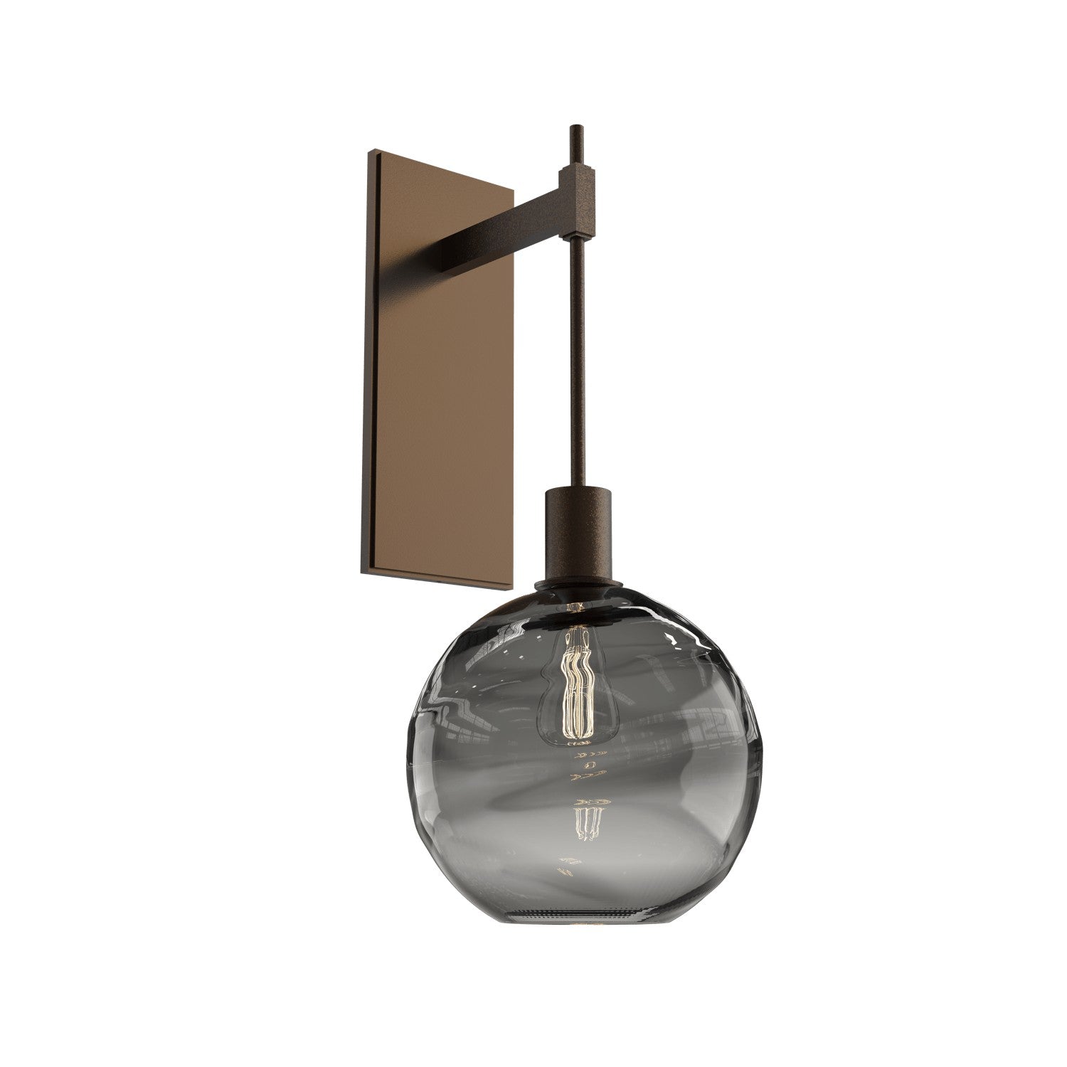 Hammerton Studio - IDB0047-22-FB-OS-E2 - One Light Wall Sconce - Optic Blown Glass - Flat Bronze