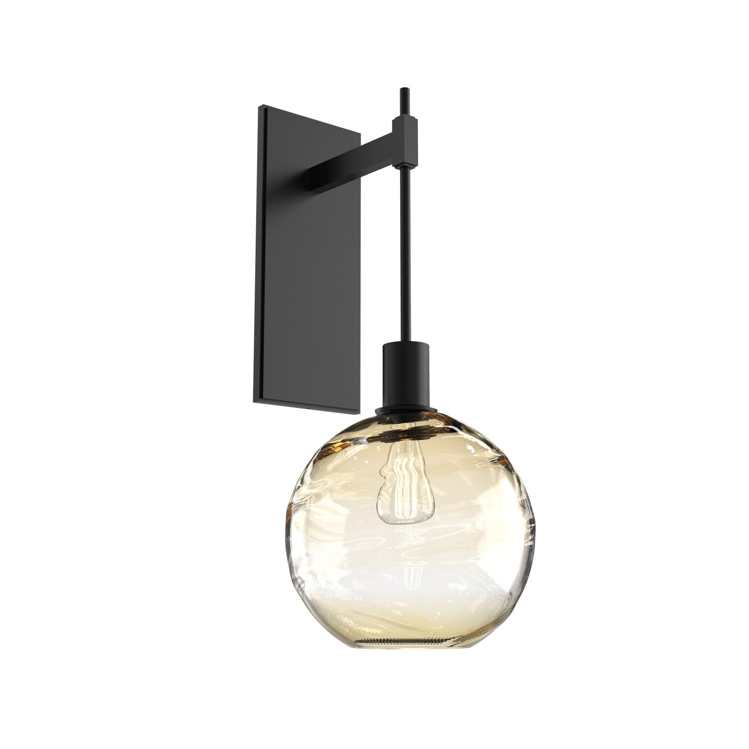 Hammerton Studio - IDB0047-22-MB-OA-E2 - One Light Wall Sconce - Optic Blown Glass - Matte Black