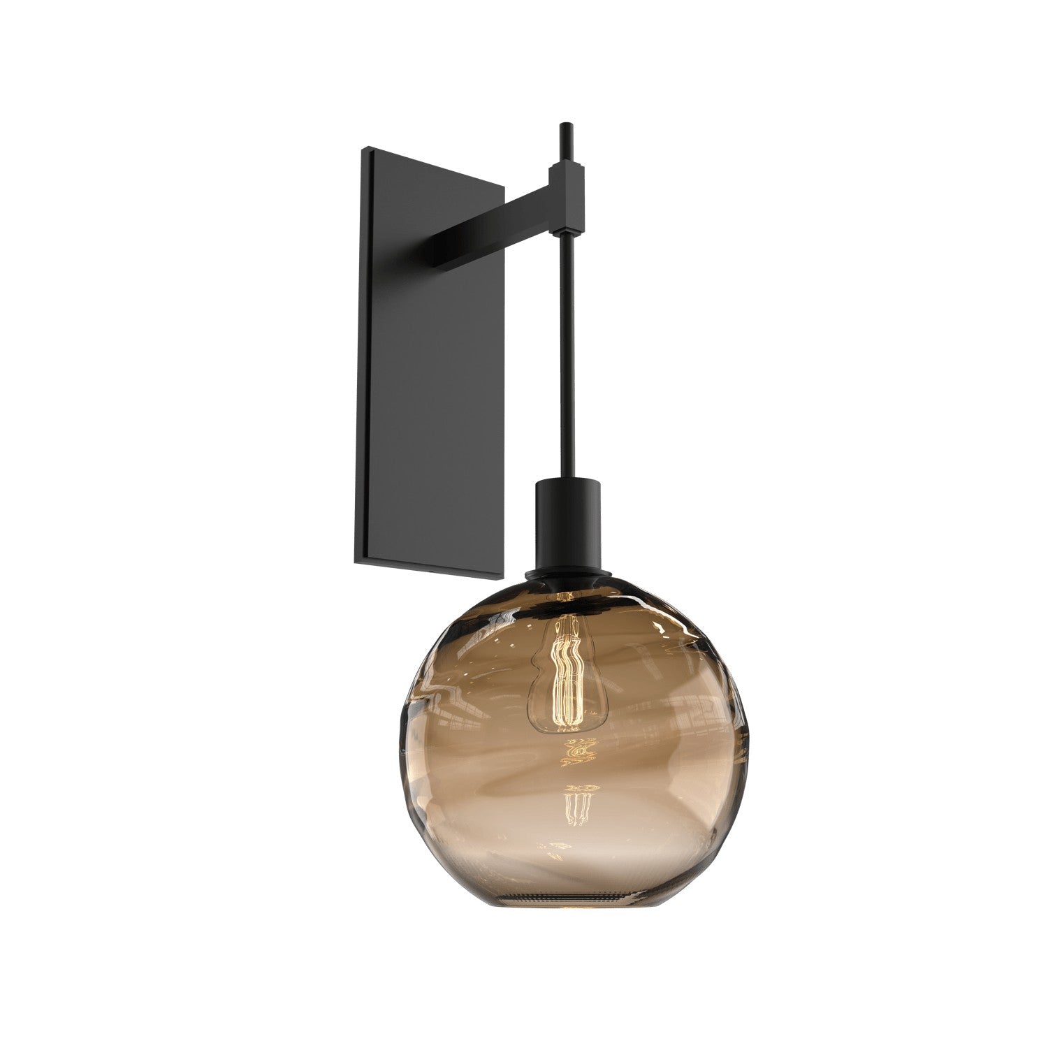 Hammerton Studio - IDB0047-22-MB-OB-E2 - One Light Wall Sconce - Optic Blown Glass - Matte Black