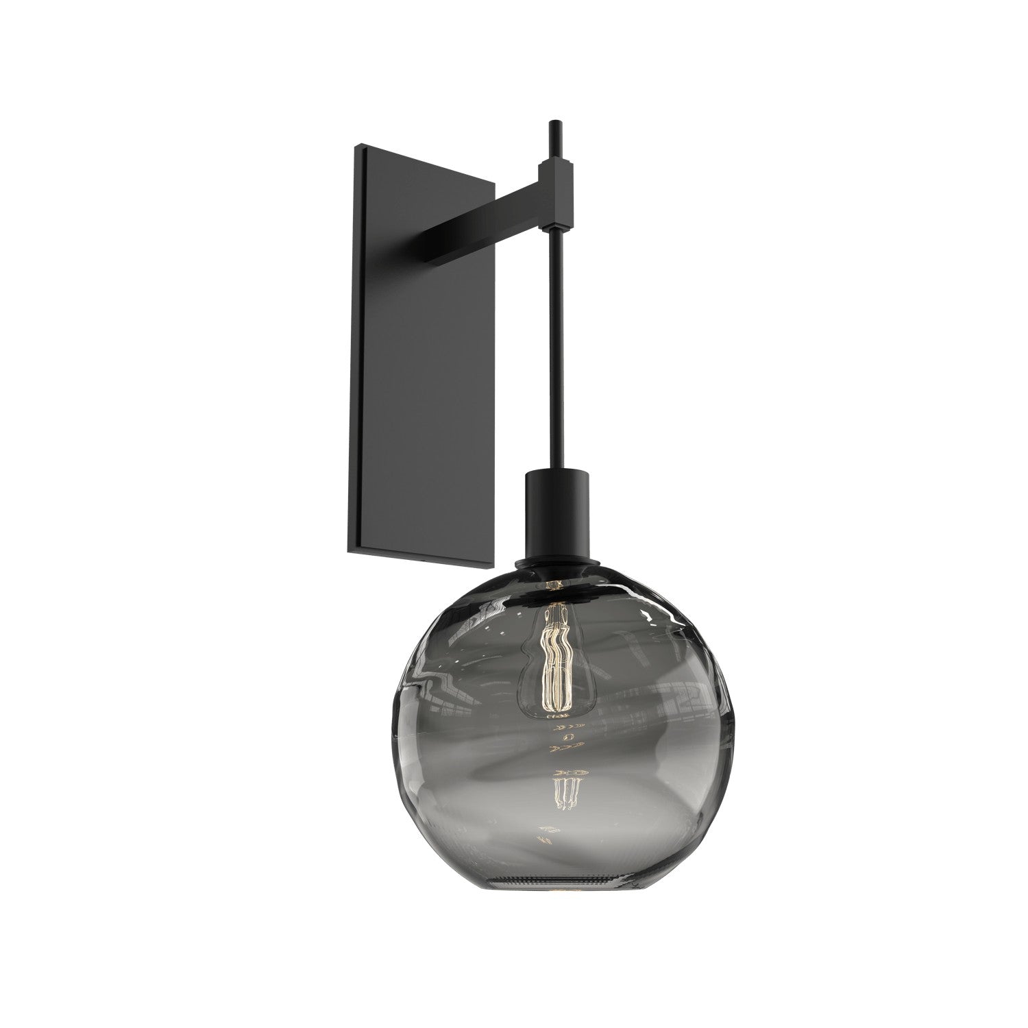 Hammerton Studio - IDB0047-22-MB-OS-E2 - One Light Wall Sconce - Optic Blown Glass - Matte Black