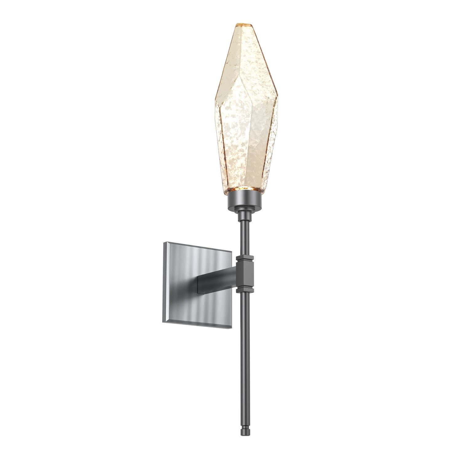 Hammerton Studio - IDB0050-07-GM-CA-L1 - LED Wall Sconce - Rock Crystal - Gunmetal