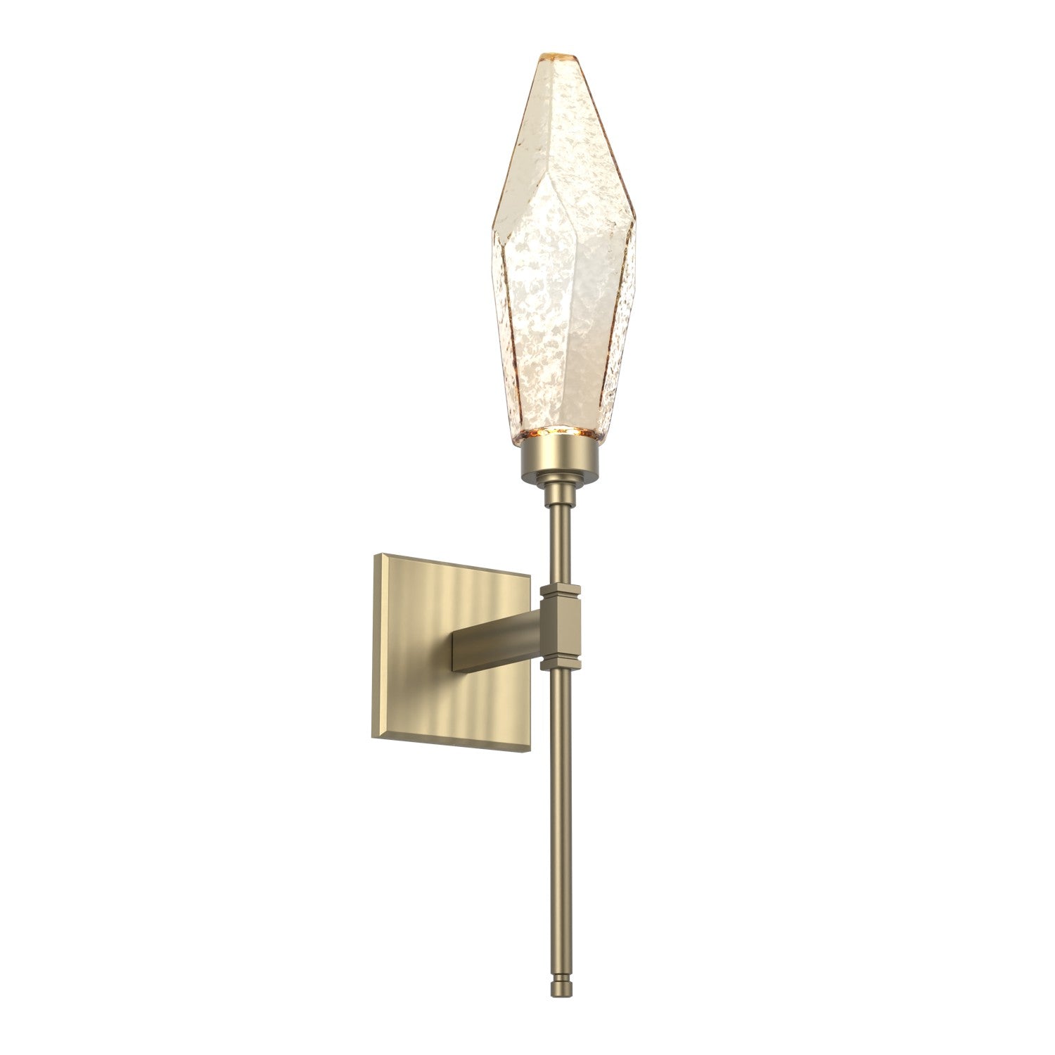 Hammerton Studio - IDB0050-07-HB-CA-L1 - LED Wall Sconce - Rock Crystal - Heritage Brass