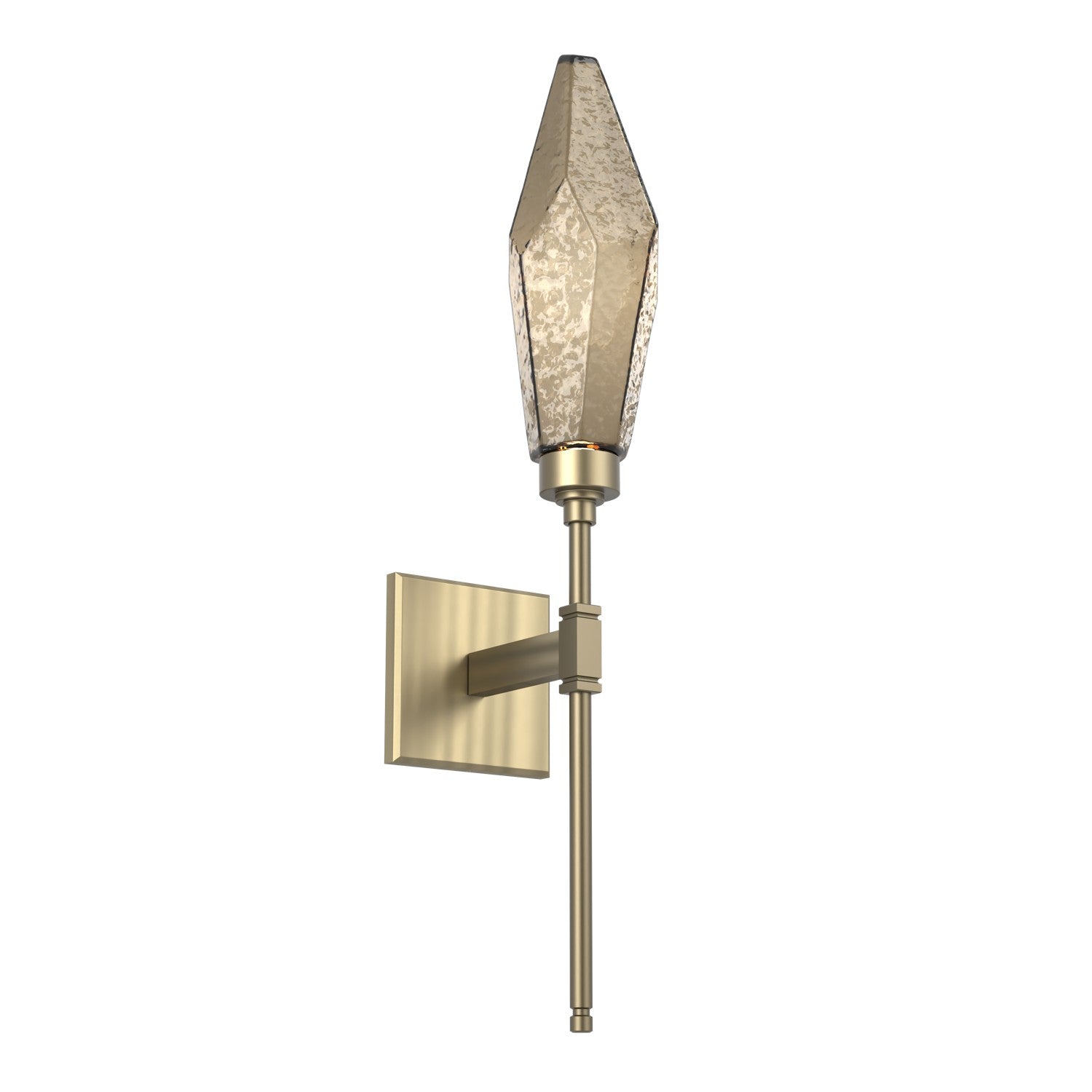 Hammerton Studio - IDB0050-07-HB-CB-L1 - LED Wall Sconce - Rock Crystal - Heritage Brass