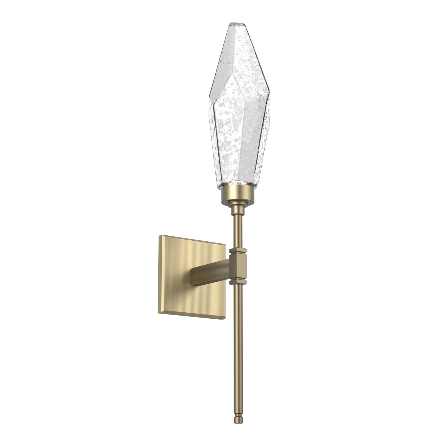 Hammerton Studio - IDB0050-07-HB-CC-L1 - LED Wall Sconce - Rock Crystal - Heritage Brass