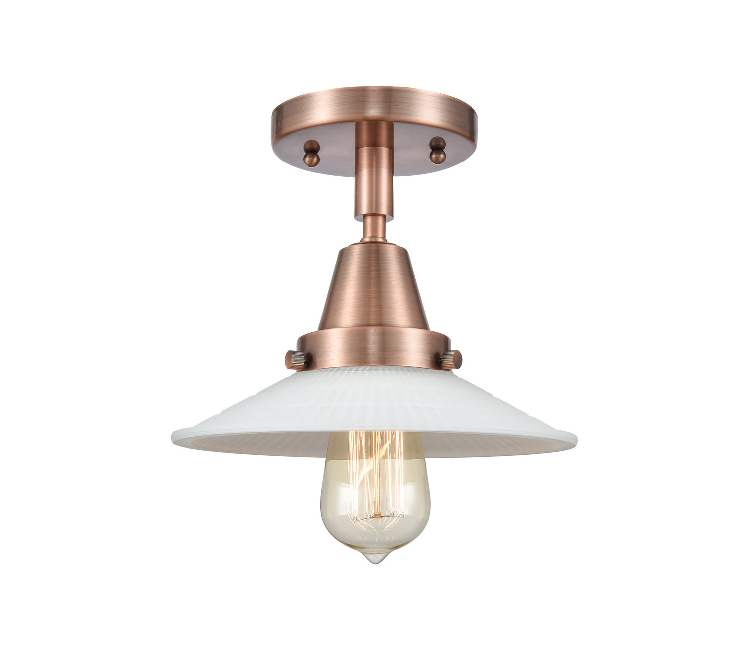 Innovations - 447-1C-AC-G1 - One Light Flush Mount - Caden - Antique Copper