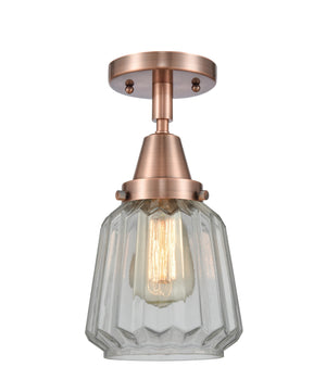 Innovations - 447-1C-AC-G142 - One Light Flush Mount - Caden - Antique Copper