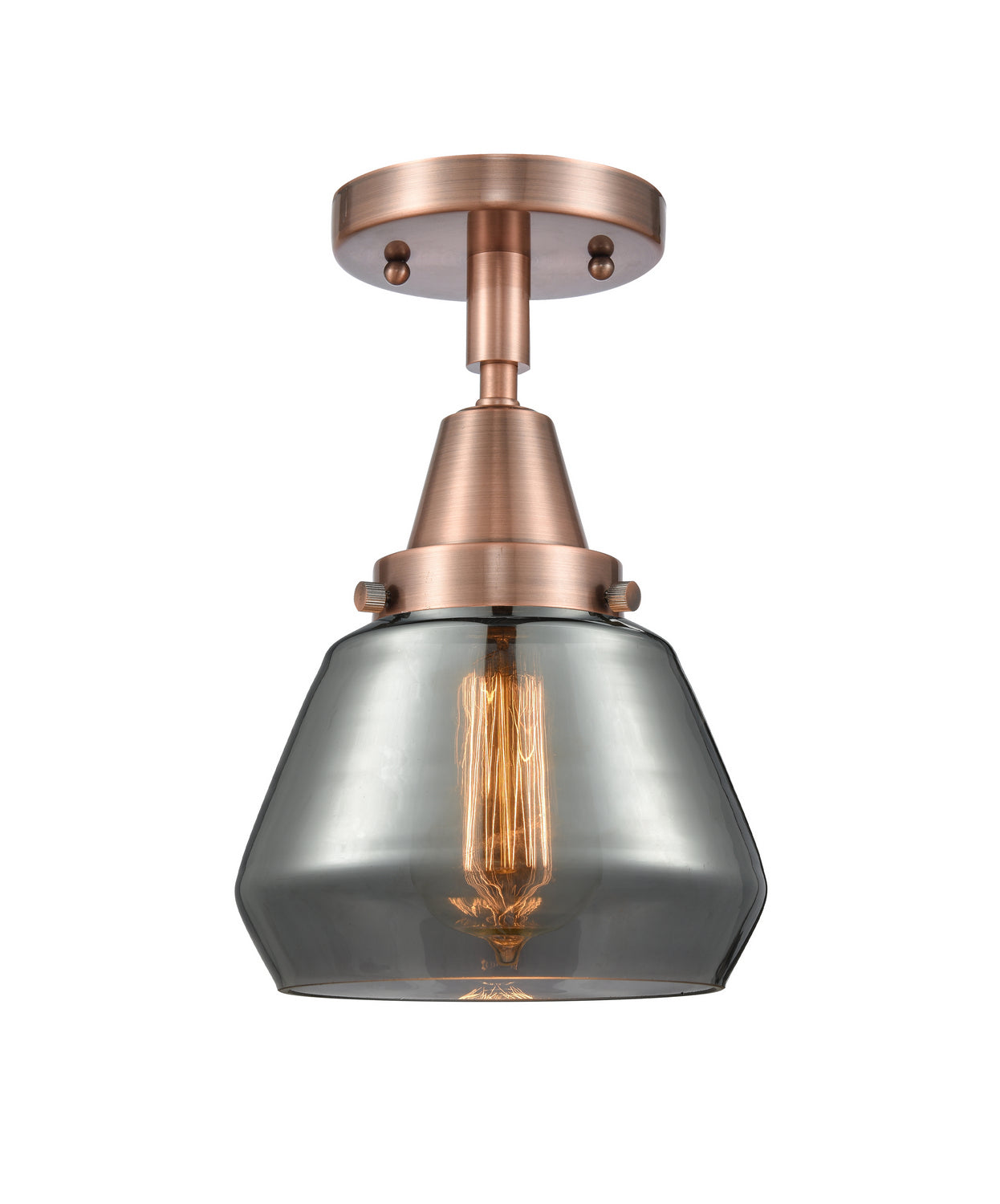 Innovations - 447-1C-AC-G173 - One Light Flush Mount - Caden - Antique Copper