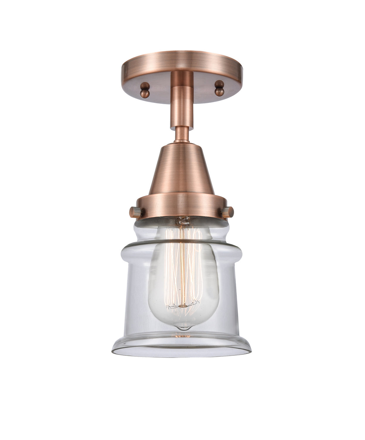 Innovations - 447-1C-AC-G182S - One Light Flush Mount - Caden - Antique Copper