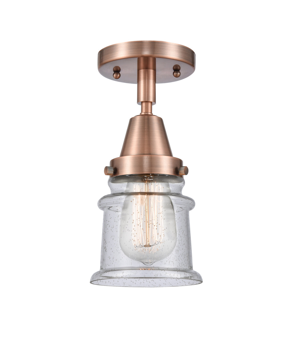 Innovations - 447-1C-AC-G184S - One Light Flush Mount - Caden - Antique Copper