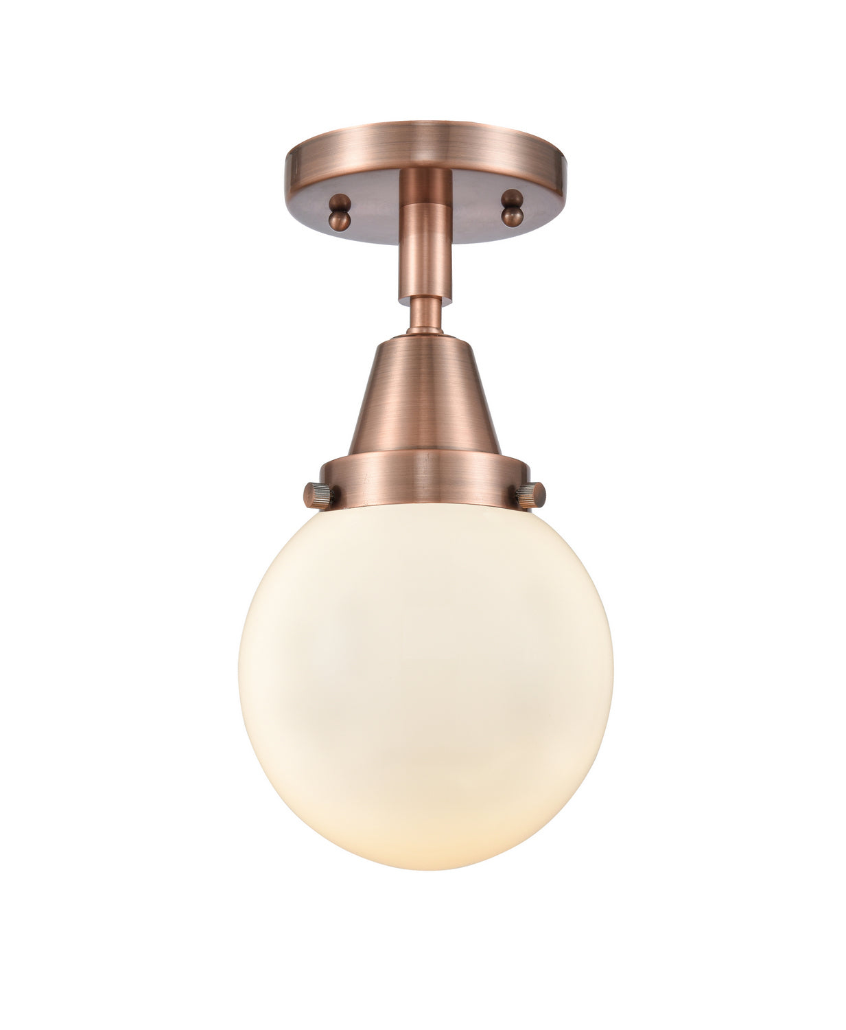 Innovations - 447-1C-AC-G201-6 - One Light Flush Mount - Caden - Antique Copper