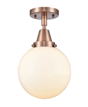 Innovations - 447-1C-AC-G201-8 - One Light Flush Mount - Caden - Antique Copper