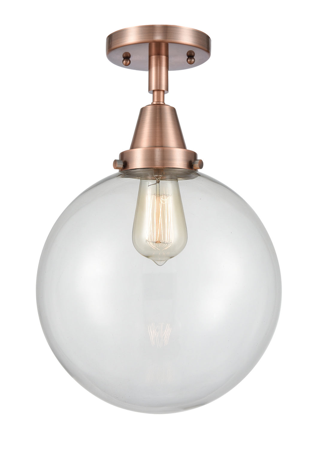 Innovations - 447-1C-AC-G202-10 - One Light Flush Mount - Caden - Antique Copper