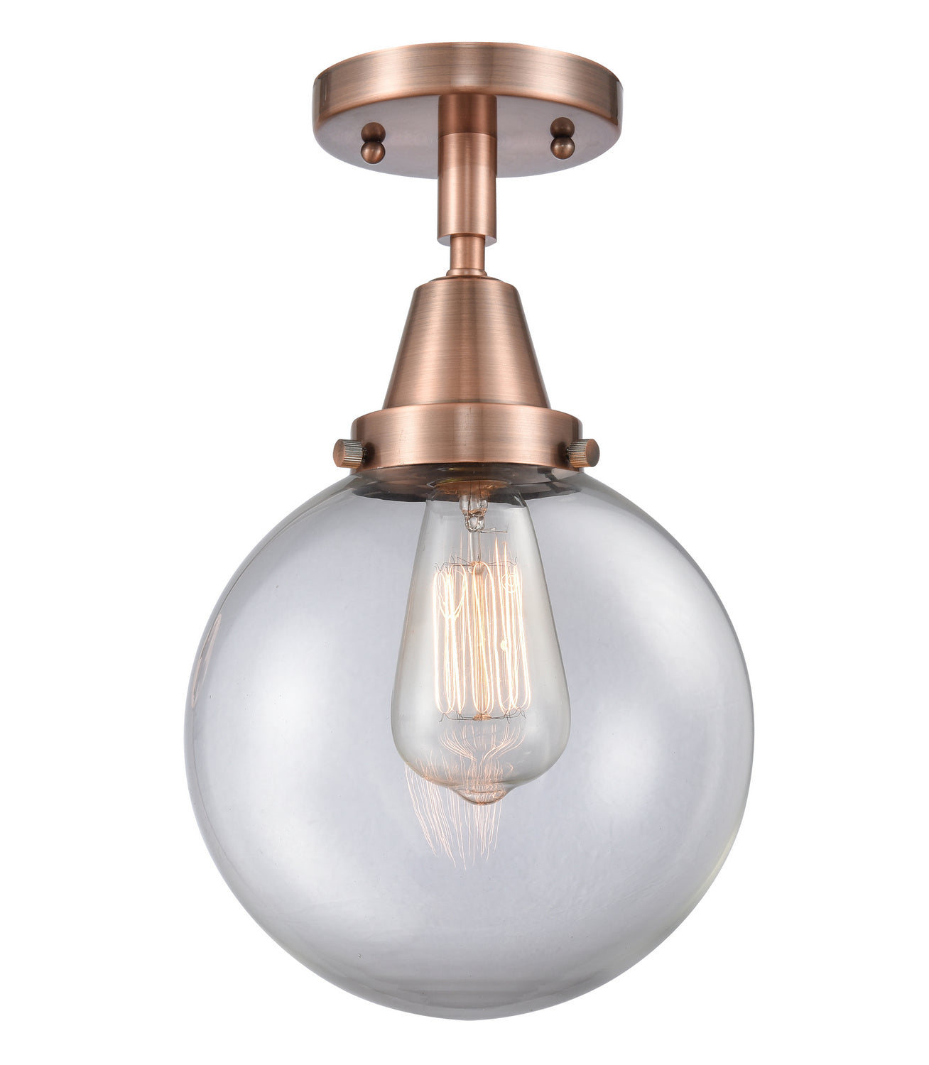 Innovations - 447-1C-AC-G202-8 - One Light Flush Mount - Caden - Antique Copper