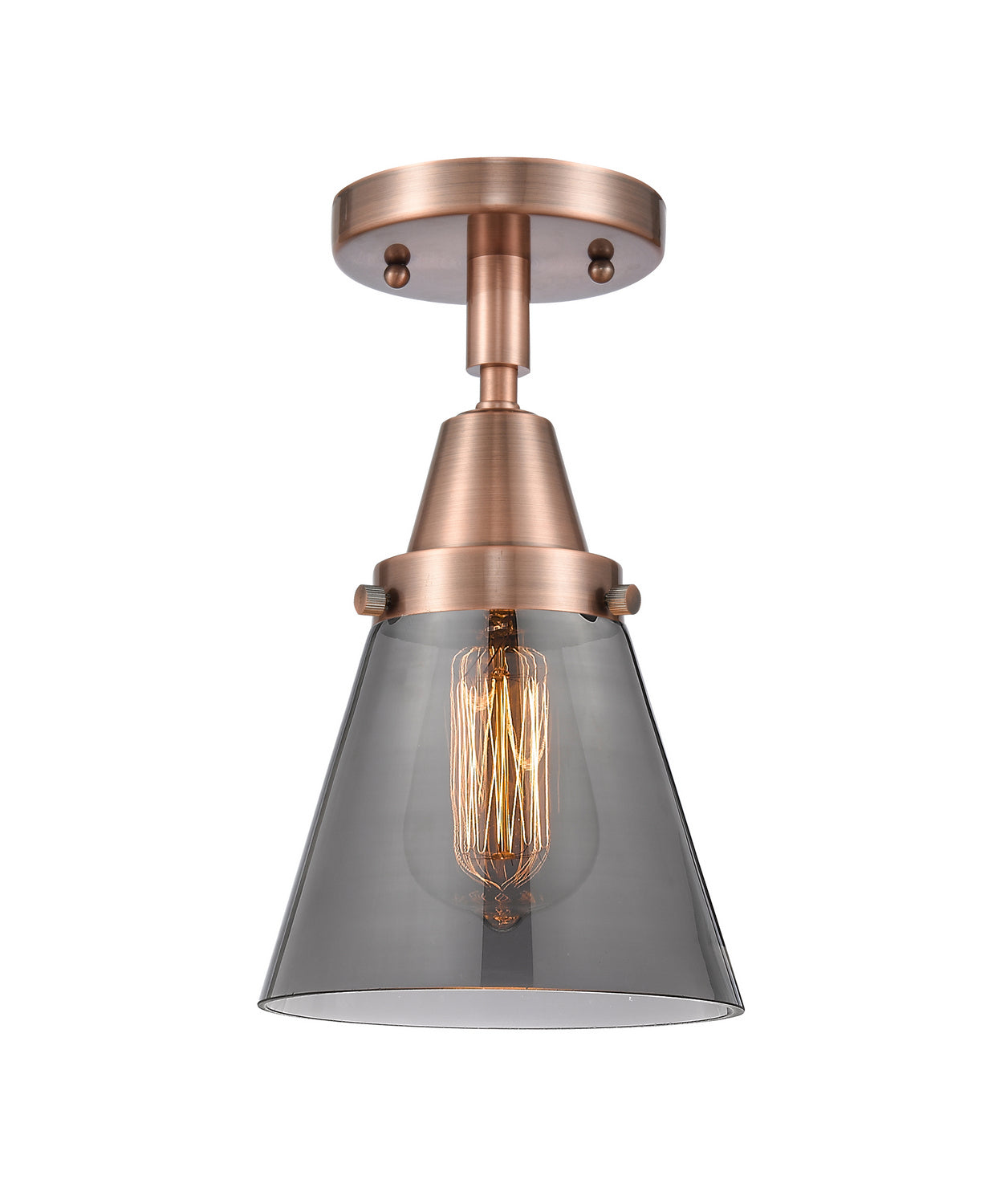 Innovations - 447-1C-AC-G63 - One Light Flush Mount - Caden - Antique Copper