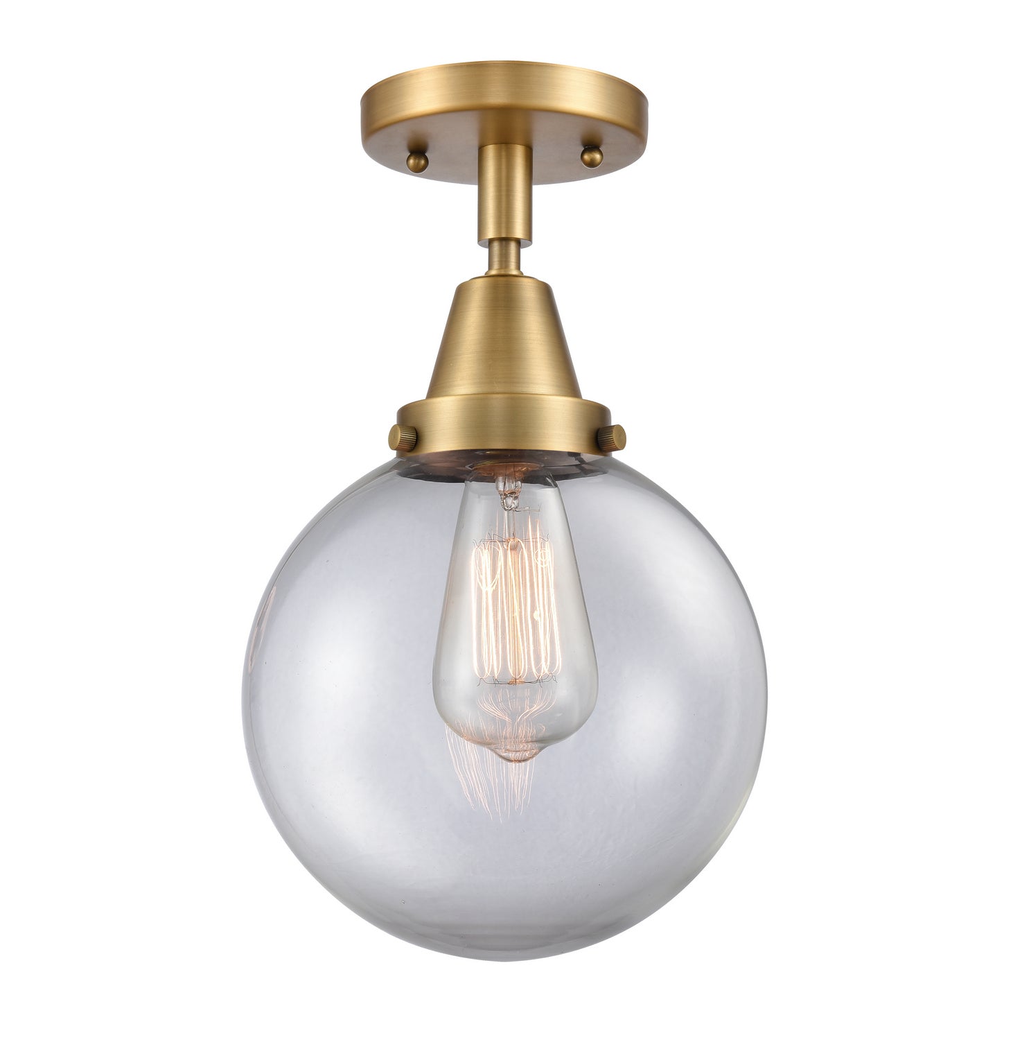 Innovations - 447-1C-BB-G202-8 - One Light Flush Mount - Caden - Brushed Brass