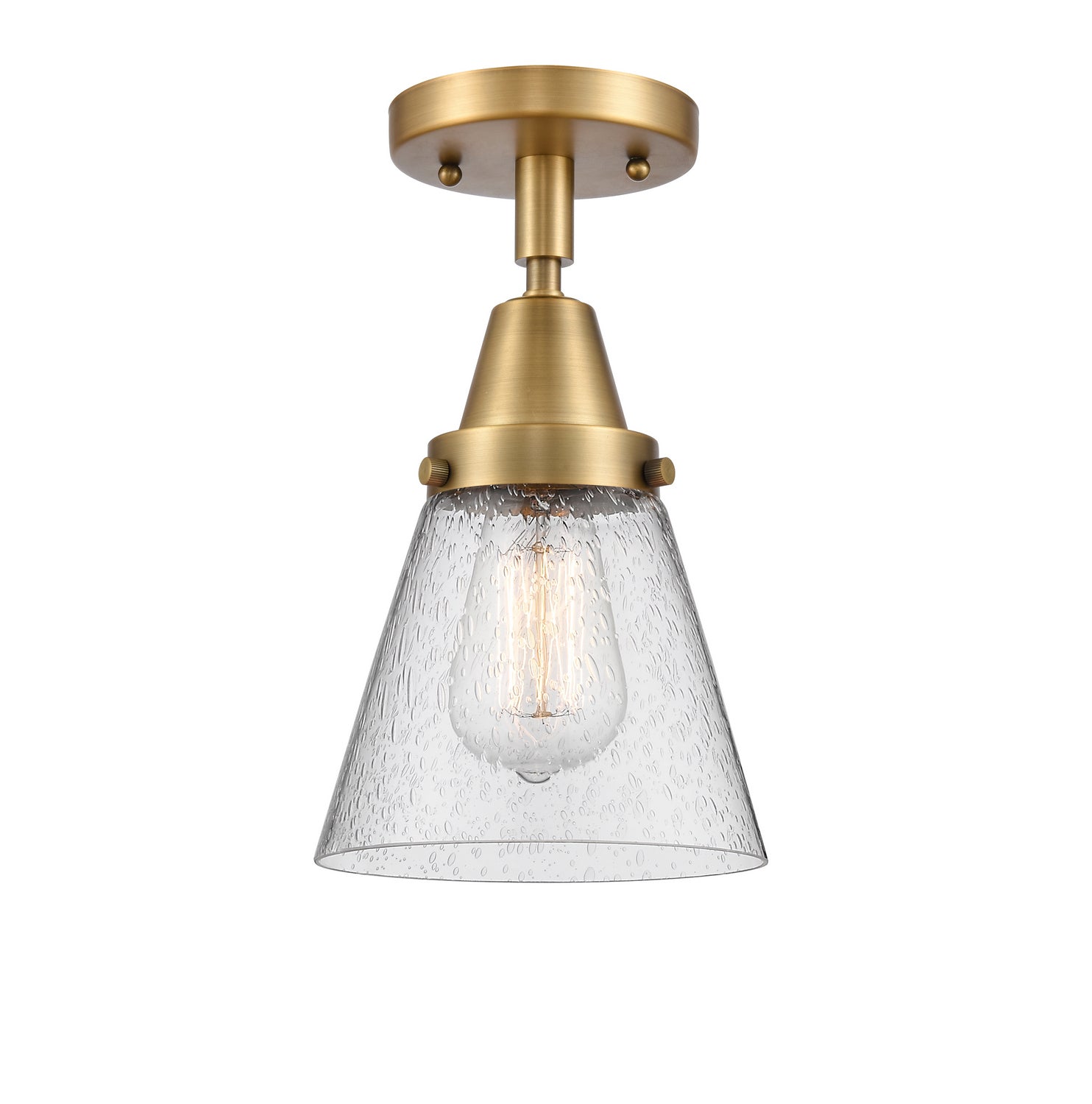 Innovations - 447-1C-BB-G64 - One Light Flush Mount - Caden - Brushed Brass