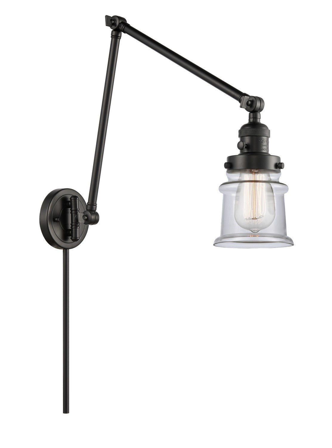 Innovations - 238-BK-G182S-LED - LED Swing Arm Lamp - Franklin Restoration - Matte Black