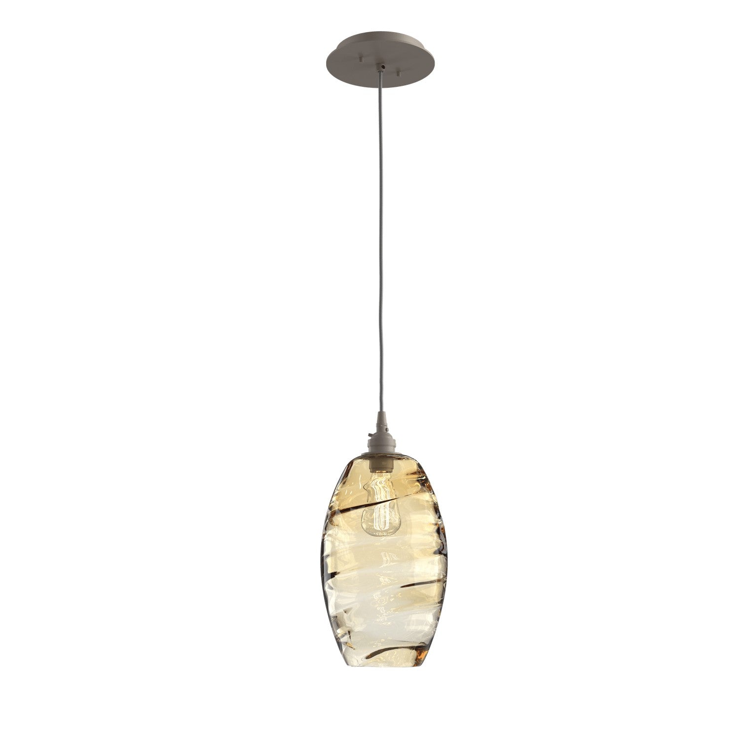 Hammerton Studio - LAB0035-01-BS-OA-C01-E2 - One Light Pendant - Ellisse - Beige Silver