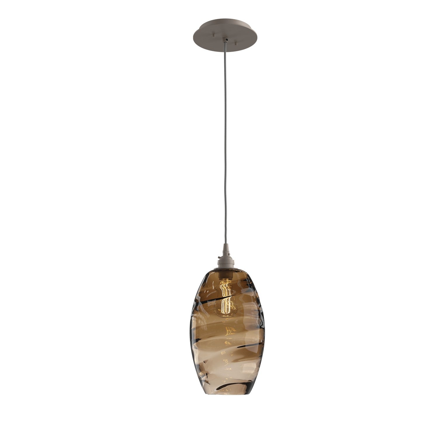 Hammerton Studio - LAB0035-01-BS-OB-C01-E2 - One Light Pendant - Ellisse - Beige Silver