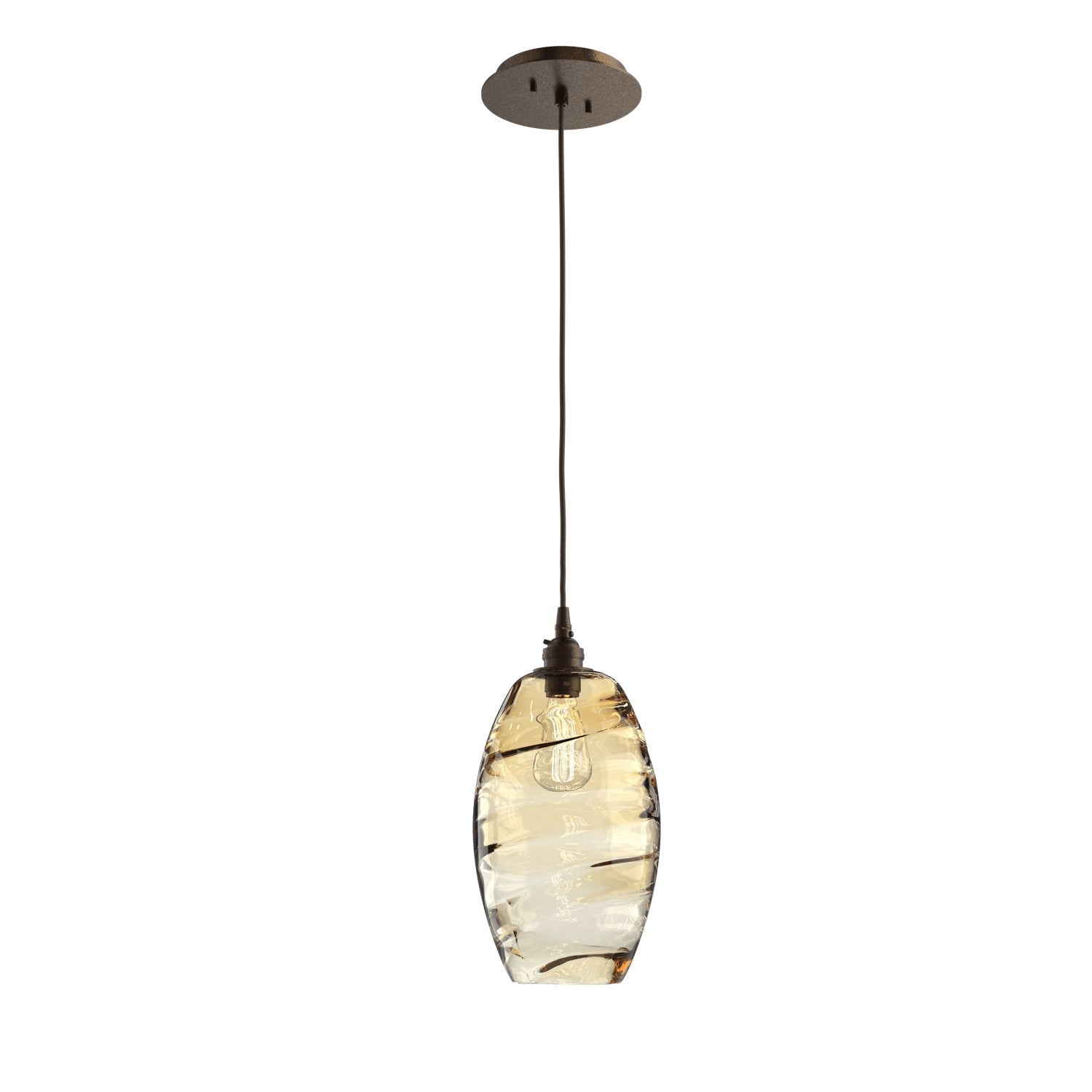 Hammerton Studio - LAB0035-01-FB-OA-C01-E2 - One Light Pendant - Ellisse - Flat Bronze