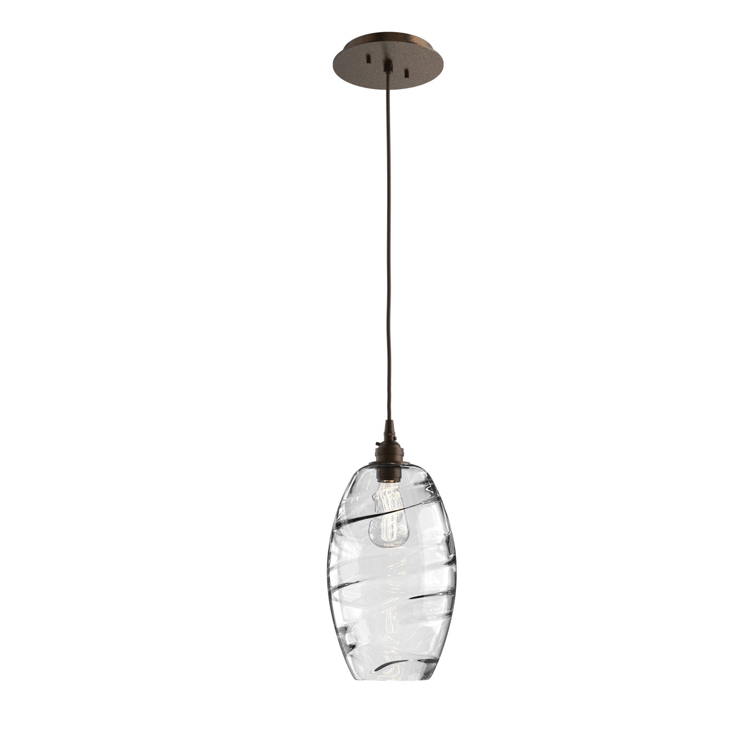 Hammerton Studio - LAB0035-01-FB-OC-C01-E2 - One Light Pendant - Ellisse - Flat Bronze