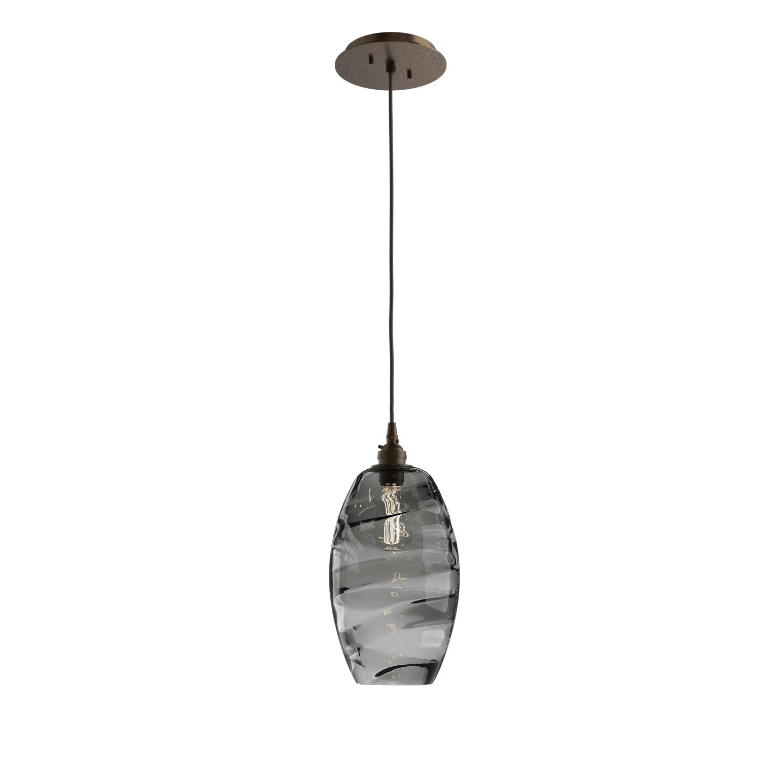 Hammerton Studio - LAB0035-01-FB-OS-C01-E2 - One Light Pendant - Ellisse - Flat Bronze