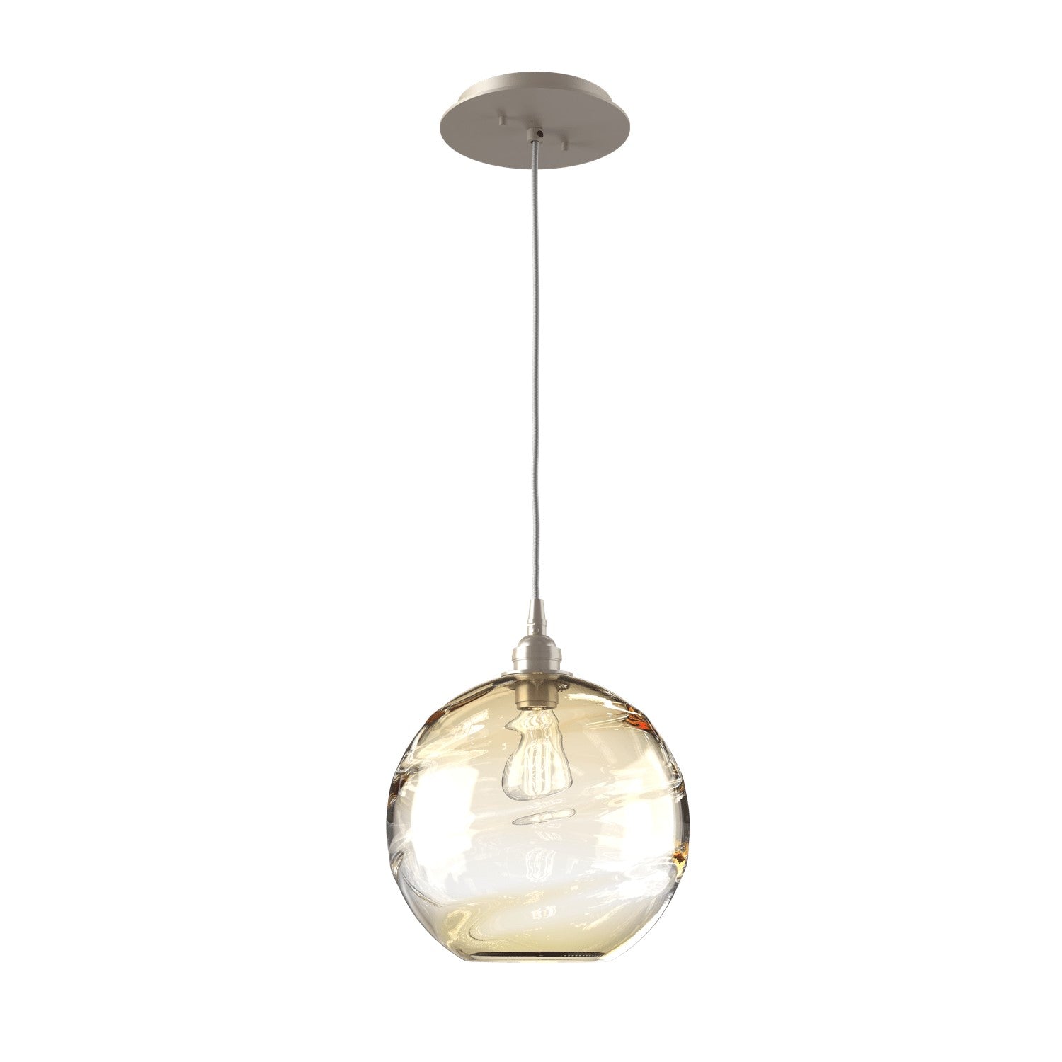 Hammerton Studio - LAB0047-01-BS-OA-C01-E2 - One Light Pendant - Optic Blown Glass - Beige Silver