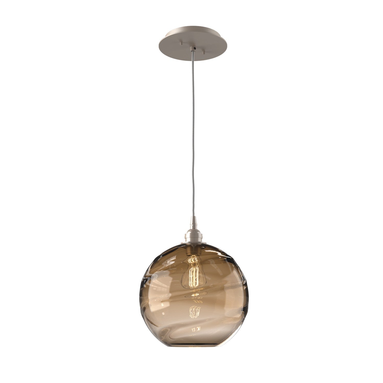 Hammerton Studio - LAB0047-01-BS-OB-C01-E2 - One Light Pendant - Optic Blown Glass - Beige Silver