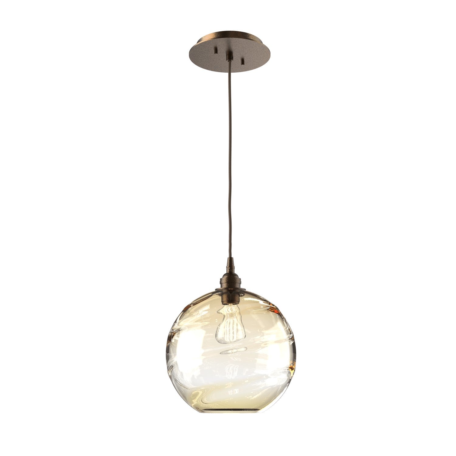 Hammerton Studio - LAB0047-01-FB-OA-C01-E2 - One Light Pendant - Optic Blown Glass - Flat Bronze