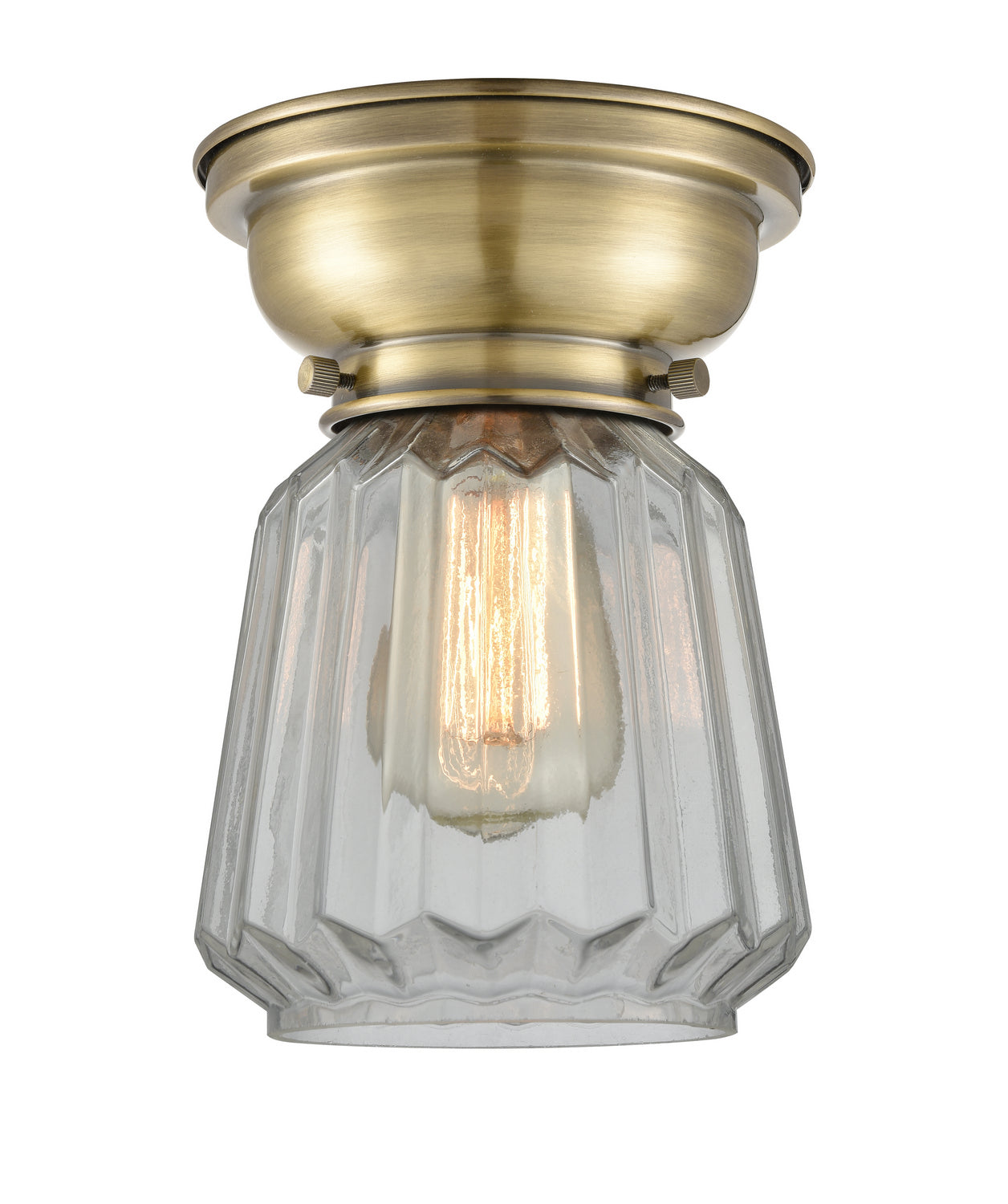 Innovations - 623-1F-AB-G142 - One Light Flush Mount - Franklin Restoration - Antique Brass