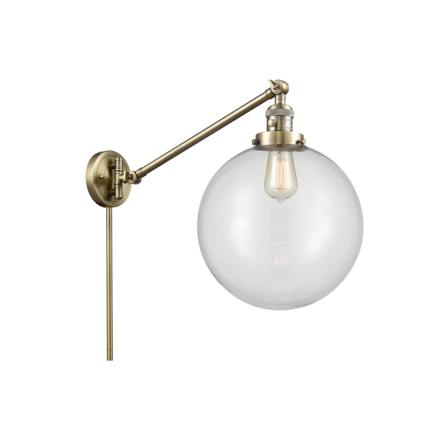 Innovations - 237-AB-G202-12 - One Light Swing Arm Lamp - Franklin Restoration - Antique Brass