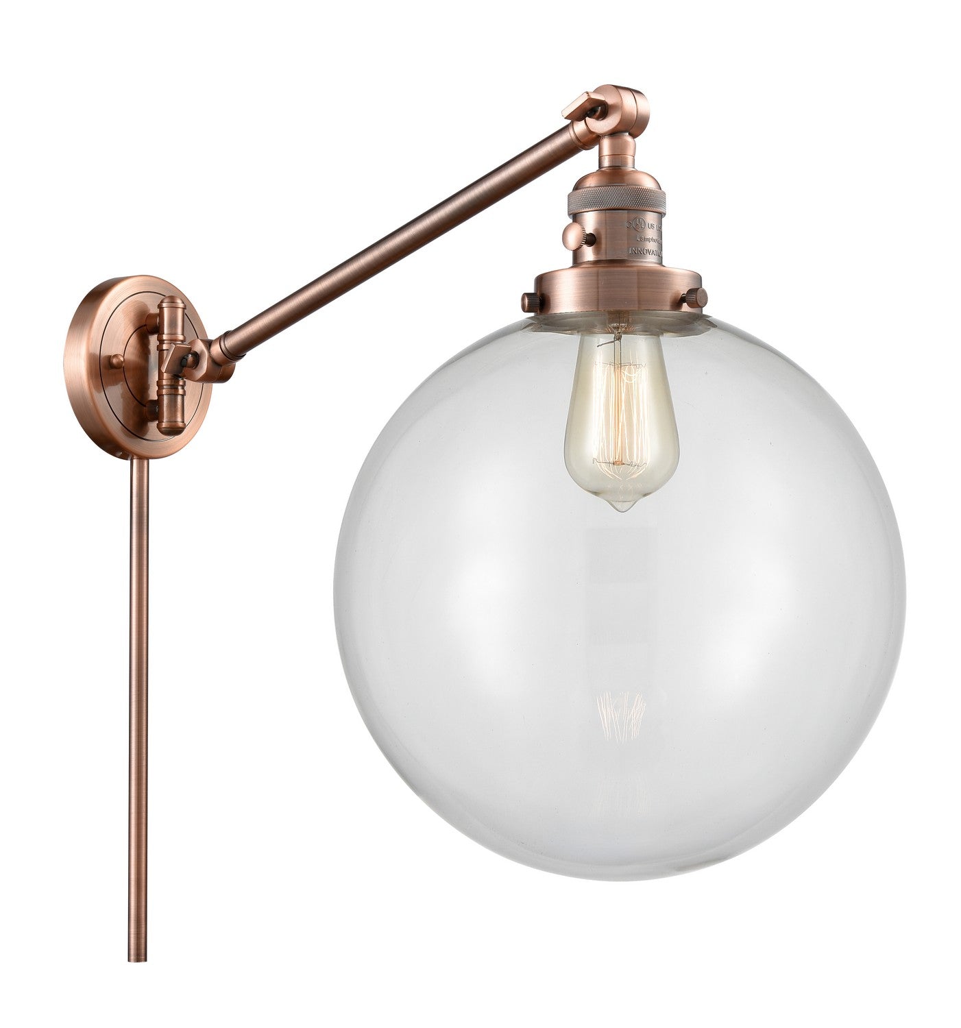 Innovations - 237-AC-G202-12-LED - LED Swing Arm Lamp - Franklin Restoration - Antique Copper