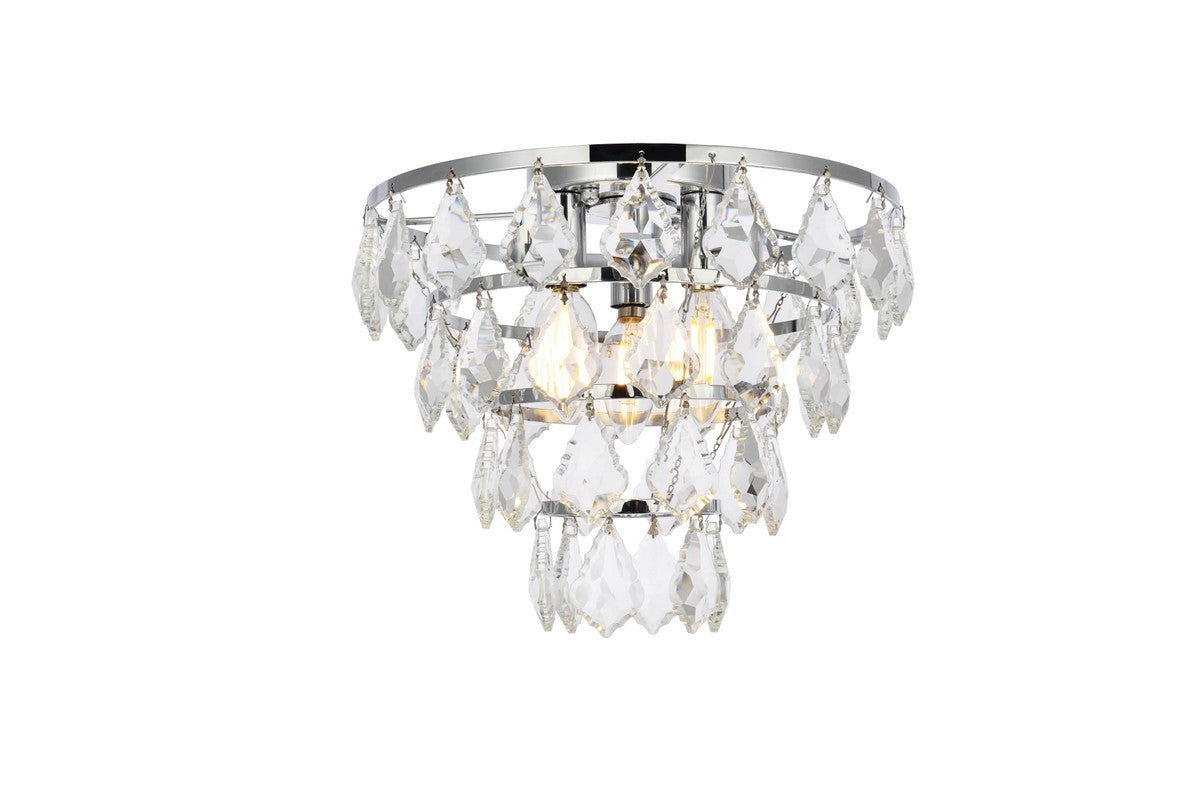 Elegant Lighting - 1101F12C - Three Light Flush Mount - Ella - Chrome