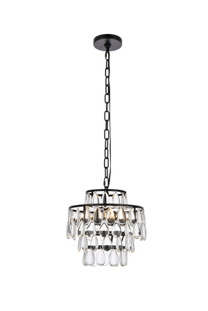 Elegant Lighting - 1102D12BK - Three Light Pendant - Mila - Black