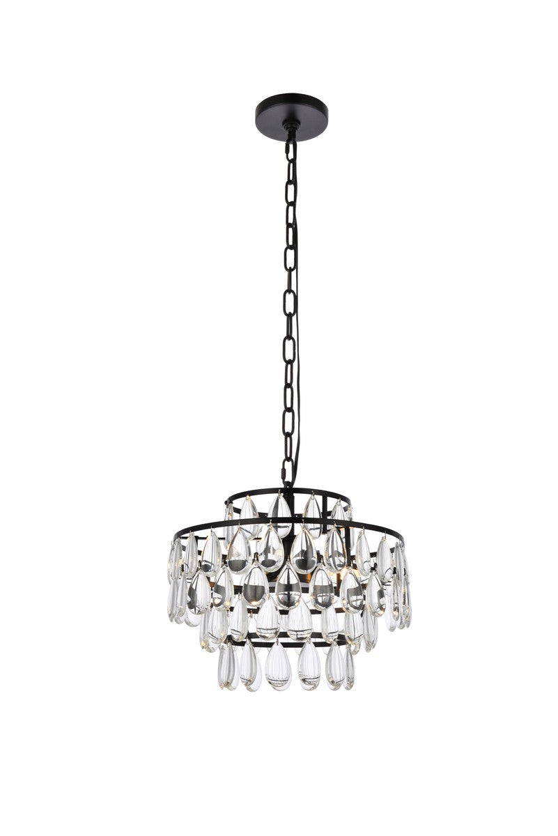 Elegant Lighting - 1102D14BK - Three Light Pendant - Mila - Black