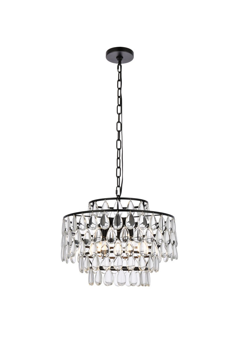Elegant Lighting - 1102D18BK - Five Light Pendant - Mila - black