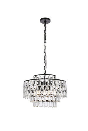 Elegant Lighting - 1102D18BK - Five Light Pendant - Mila - black