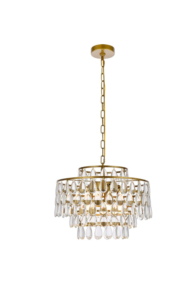 Elegant Lighting - 1102D18BR - Five Light Pendant - Mila - brass