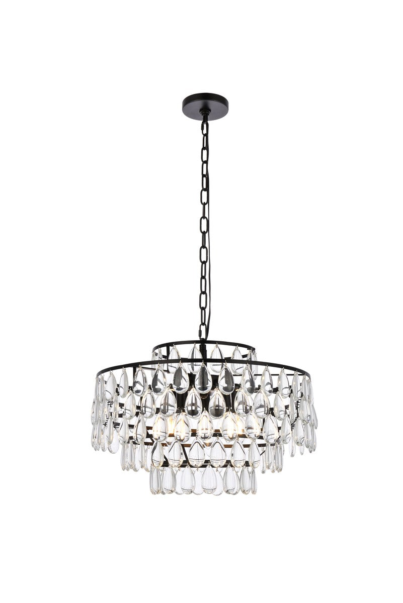 Elegant Lighting - 1102D20BK - Five Light Pendant - Mila - black