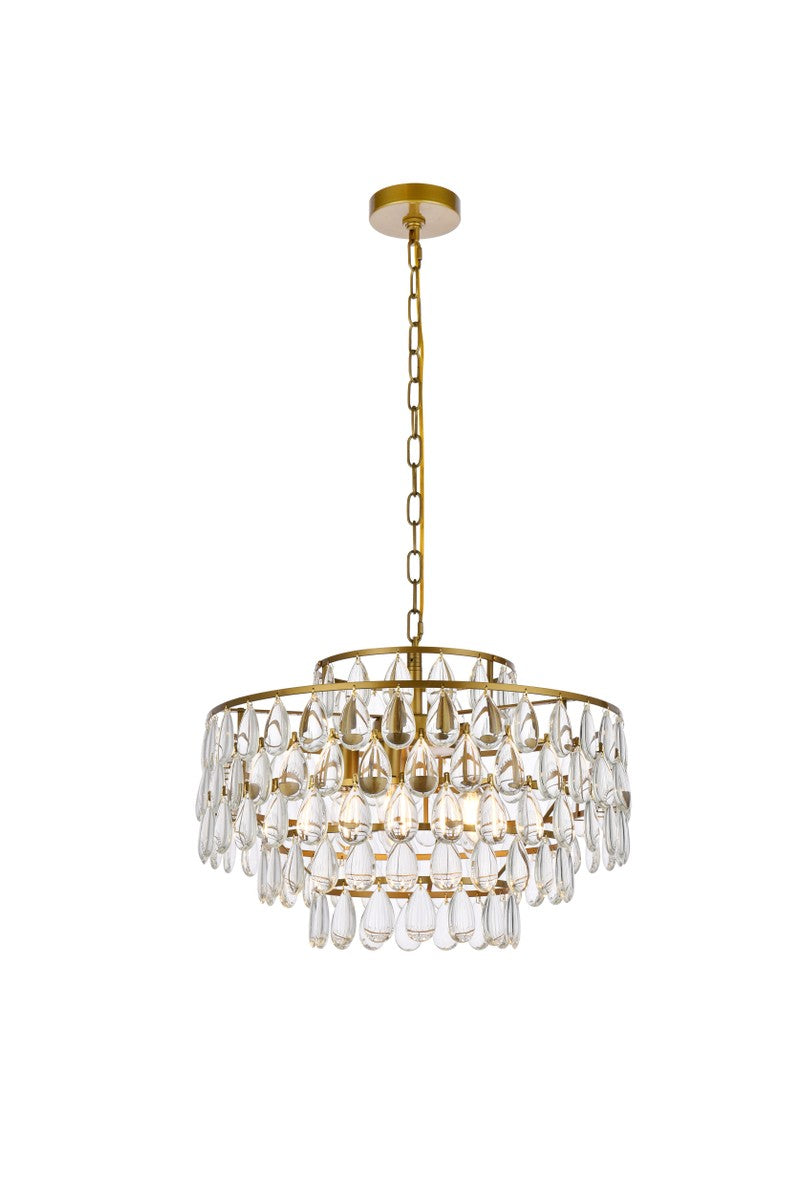 Elegant Lighting - 1102D20BR - Five Light Pendant - Mila - brass