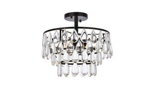 Elegant Lighting - 1103F14BK - Three Light Flush Mount - Mila - Black