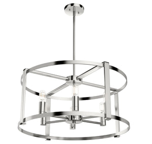 Hunter - 19000 - Six Light Chandelier - Astwood - Polished Nickel