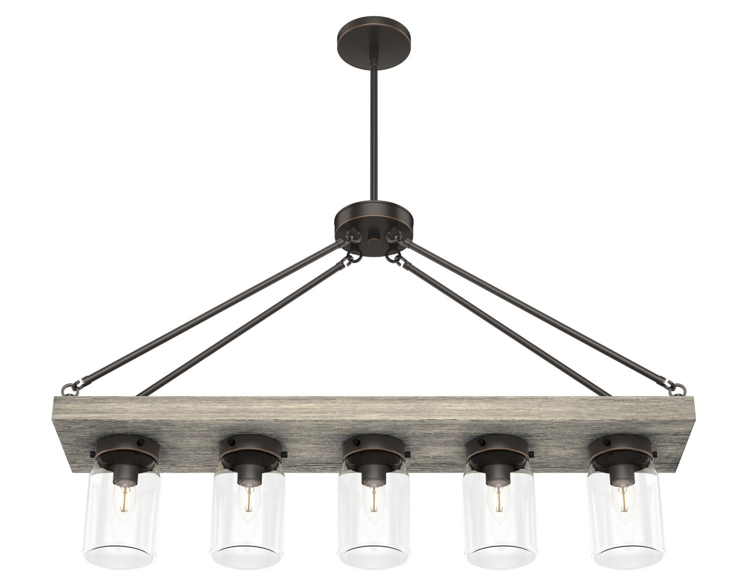 Hunter - 19006 - Five Light Chandelier - Devon Park - Onyx Bengal