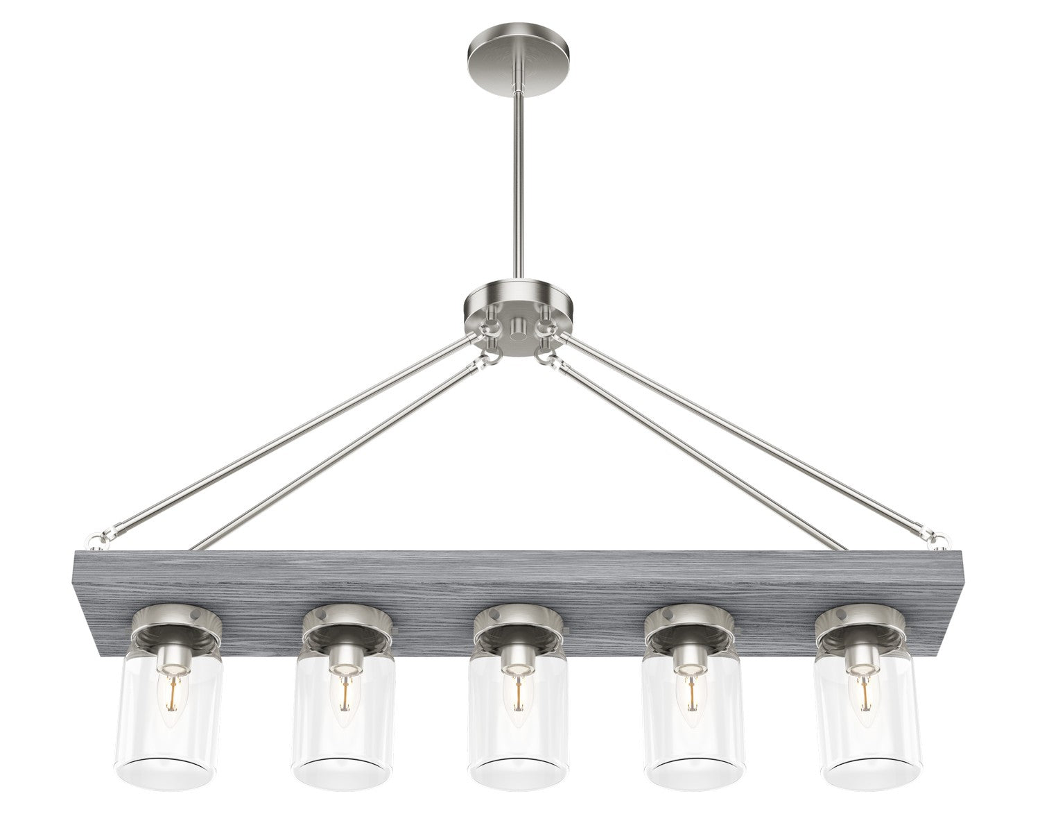 Hunter - 19007 - Five Light Chandelier - Devon Park - Brushed Nickel