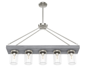 Hunter - 19007 - Five Light Chandelier - Devon Park - Brushed Nickel