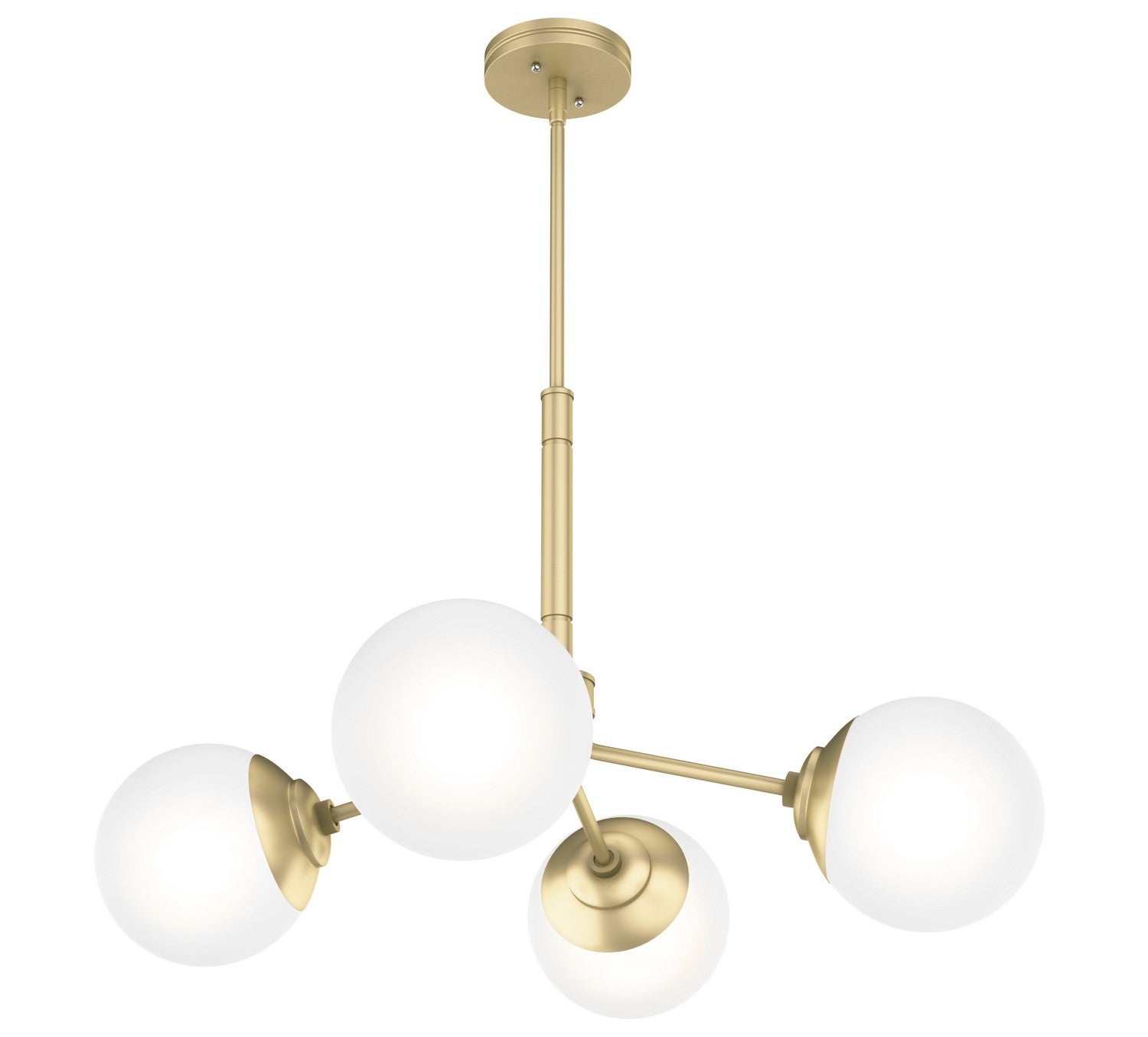 Hunter - 19016 - Four Light Chandelier - Hepburn - Modern Brass