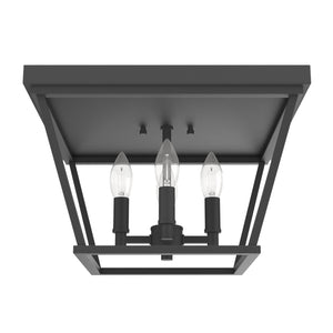 Hunter - 19074 - Four Light Flush Mount - Laurel Ridge - Natural Black Iron