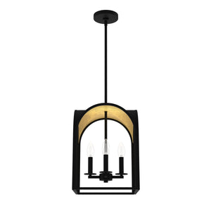 Hunter - 19080 - Four Light Pendant - Dukestown - Natural Black Iron